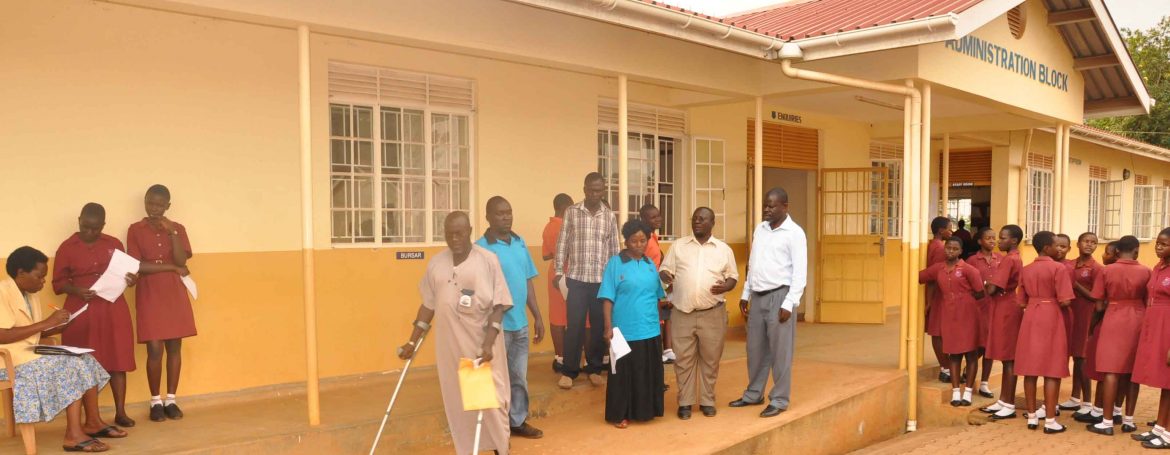 Members of the accesibility audit team inspect a public facility during the exercise.